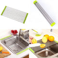Roll-up dish rack with clean design, ready for efficient dish drying.