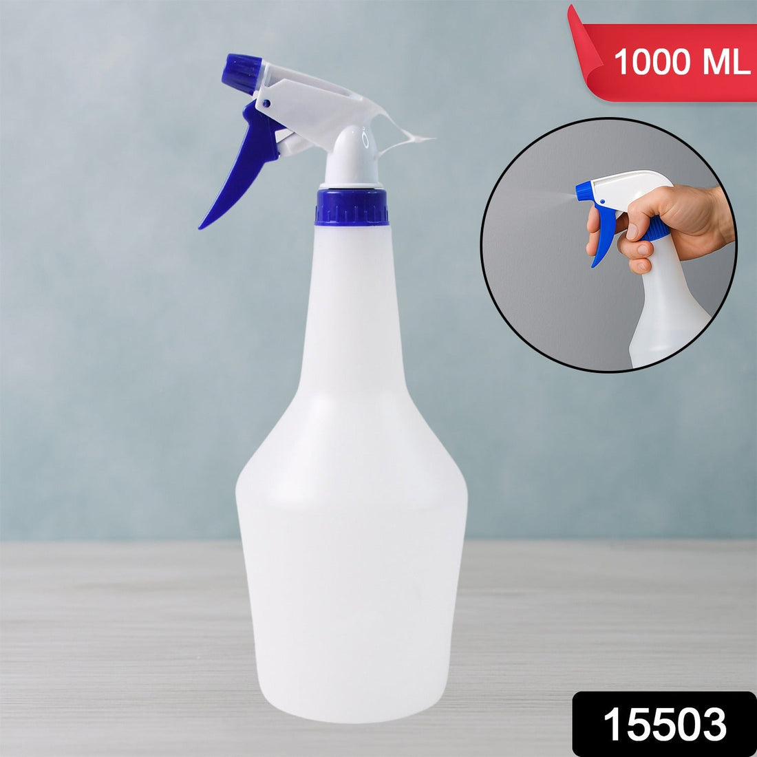 1L plastic trigger spray bottle with ergonomic design for multipurpose use