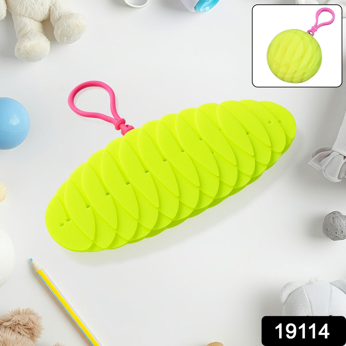 Flexible plastic worm fidget toy in folded shape perfect for sensory relief