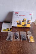 Mecha Racer Kit box with various completed mechanical models displayed