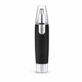 Hand holding the compact painless grooming device for nose and ear hair removal.