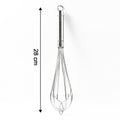 Detailed shot of polished stainless steel wires on hand whisk