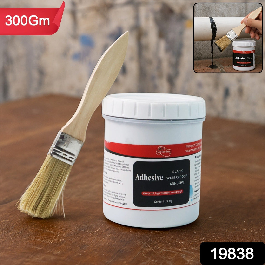 Black waterproof adhesive paste tube for leak sealing and repairs