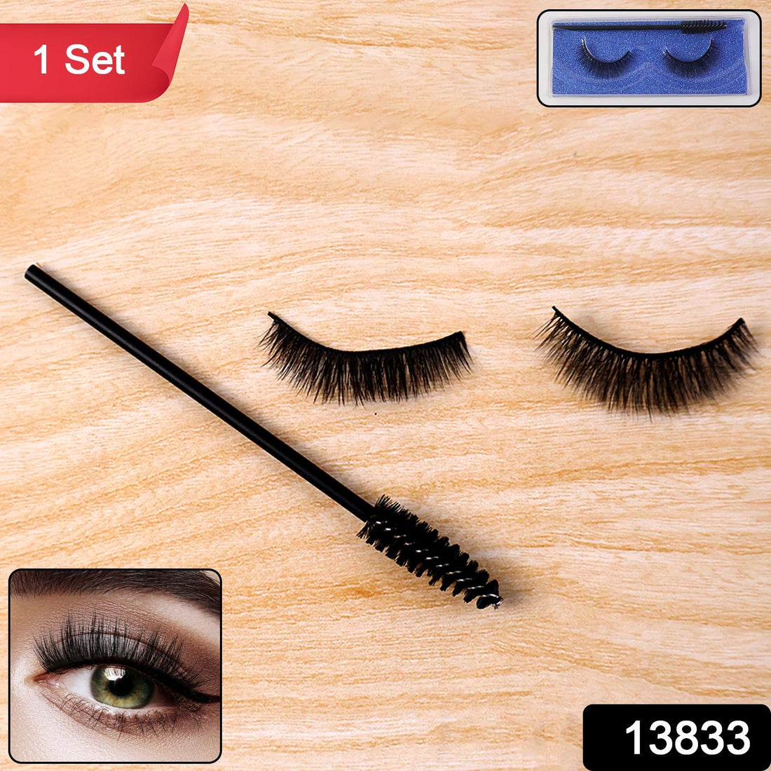 3D Mink Eyelashes Set with applicator for full volume look