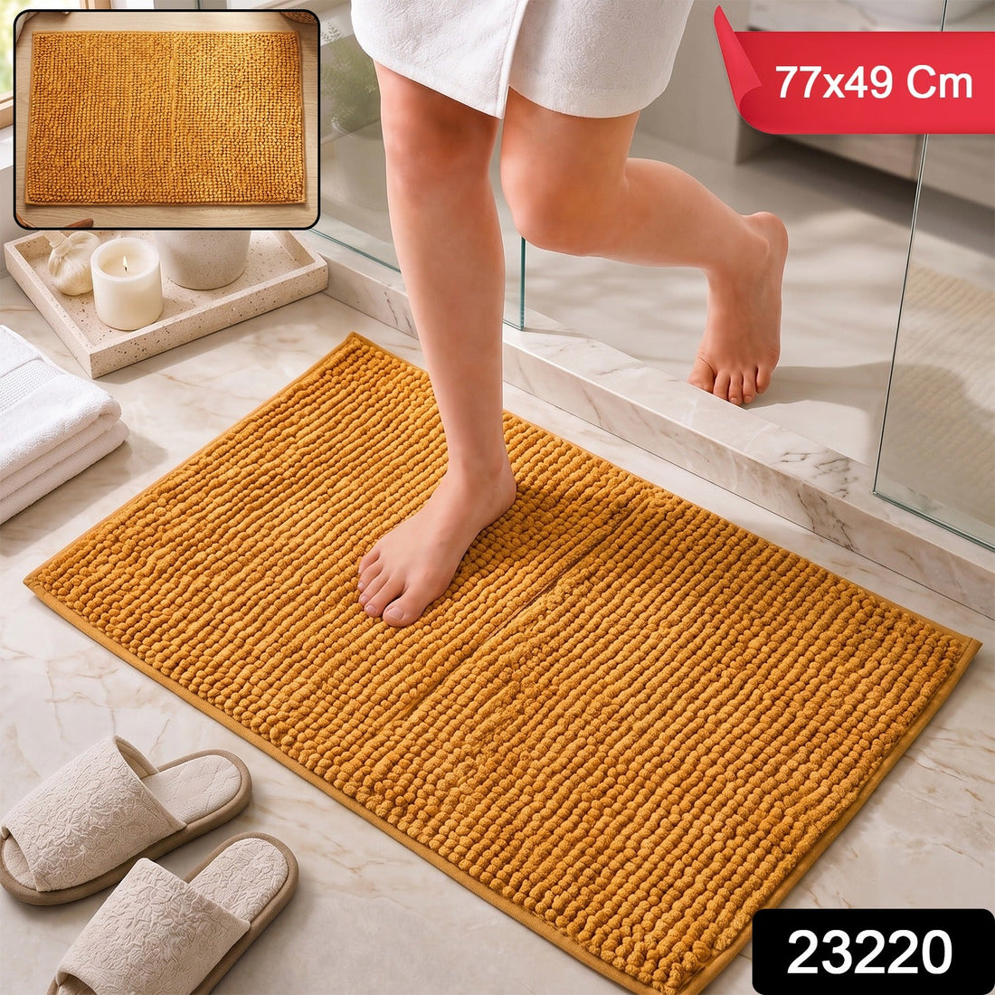 Anti slip absorbent floor mat, 77 x 49 cm soft microfibre door mat (1 pc)