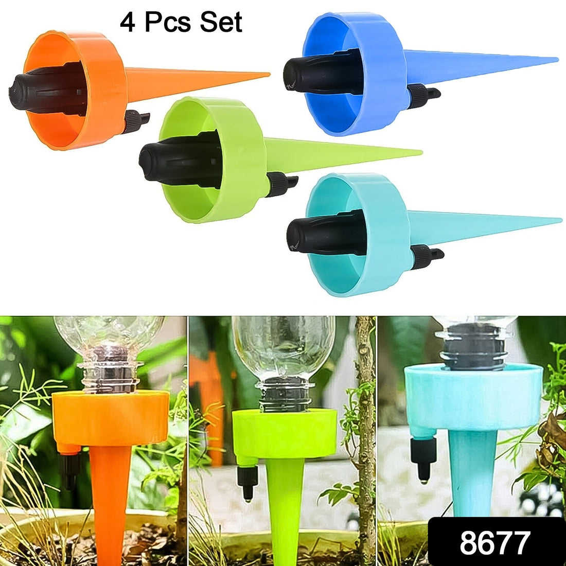 Self-Watering Spikes set of 4 for indoor plants.
