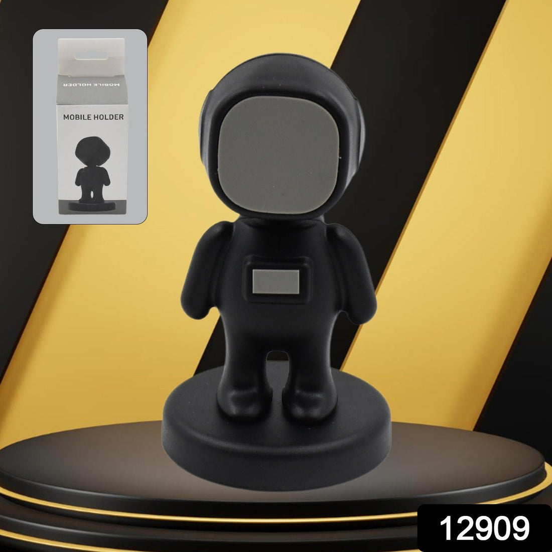 Cartoon Astronaut Magnetic Phone Holder securely mounted on a car dashboard for hands-free use.