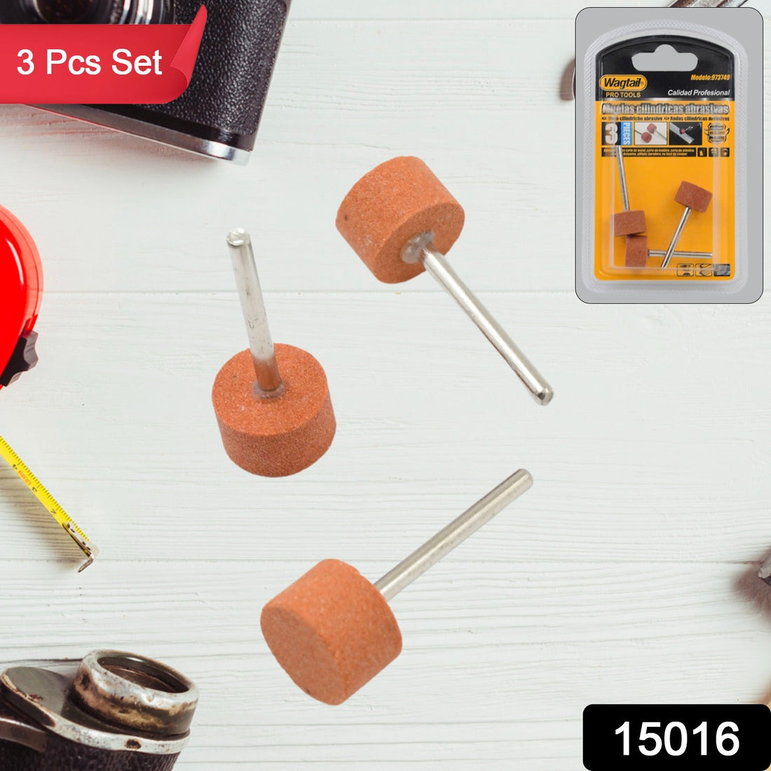 A set of wool felt polishing buffing wheels for versatile use.