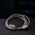 Side view of 1.5 meter Ethernet LAN Cable with RJ45 connectors