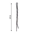 Big black hair bobby pins showing size comparison and grip texture