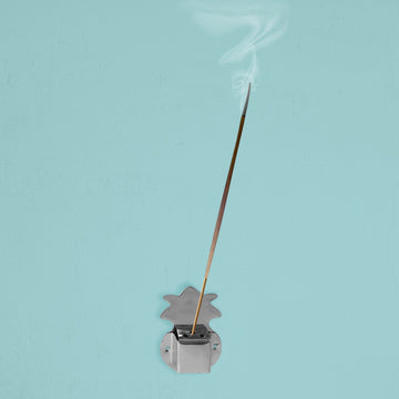 Set of four silver finish wall-mounted agarbatti holders for incense sticks