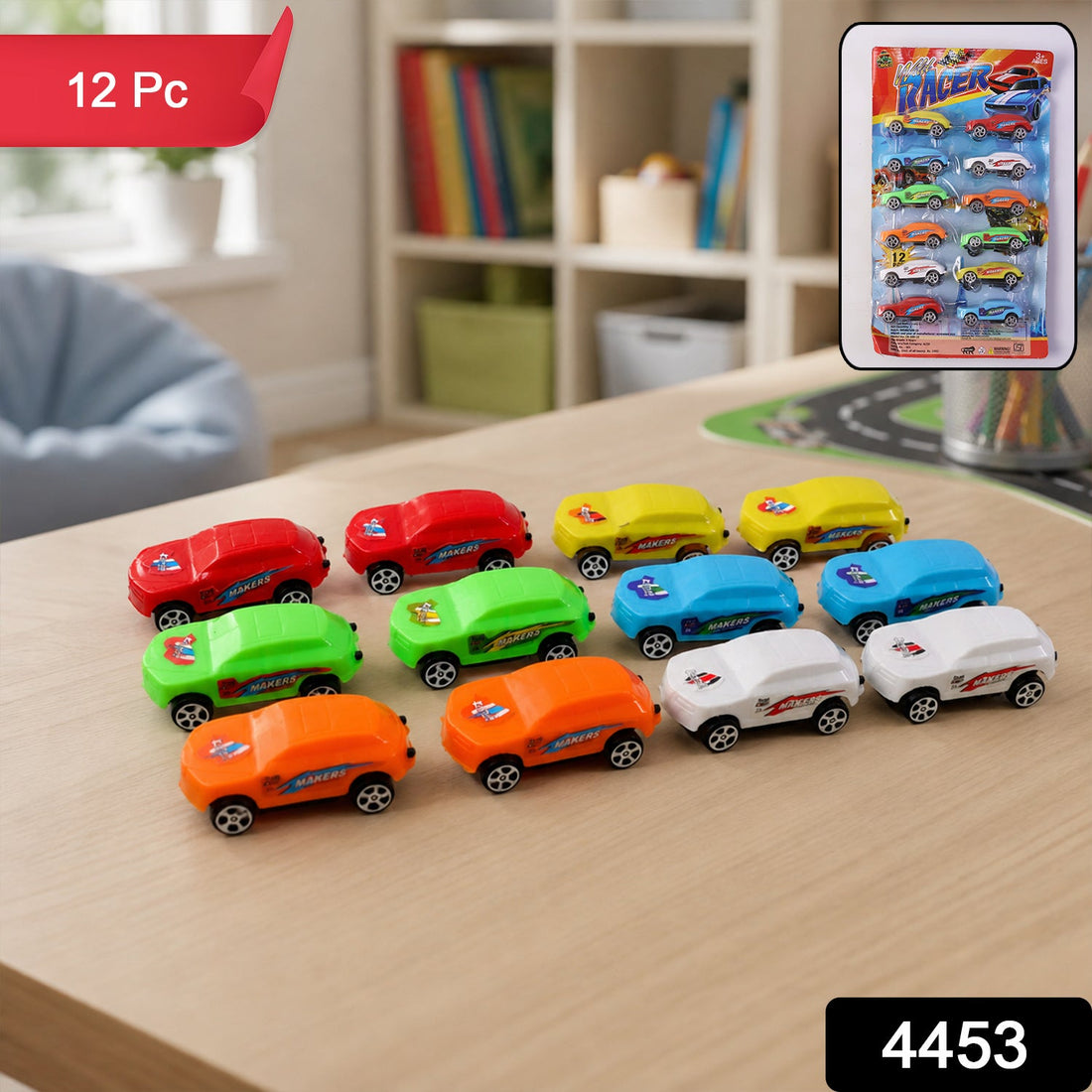 Colorful pull-back toy cars set of 12 for kids
