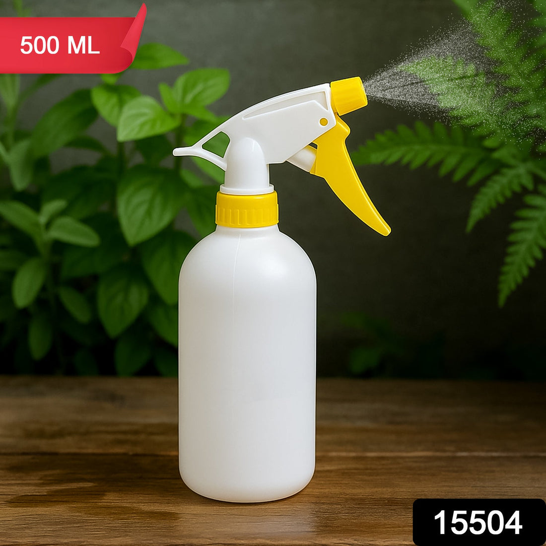 Front view of floral plastic spray bottle 500ml showing the trigger nozzle and floral print