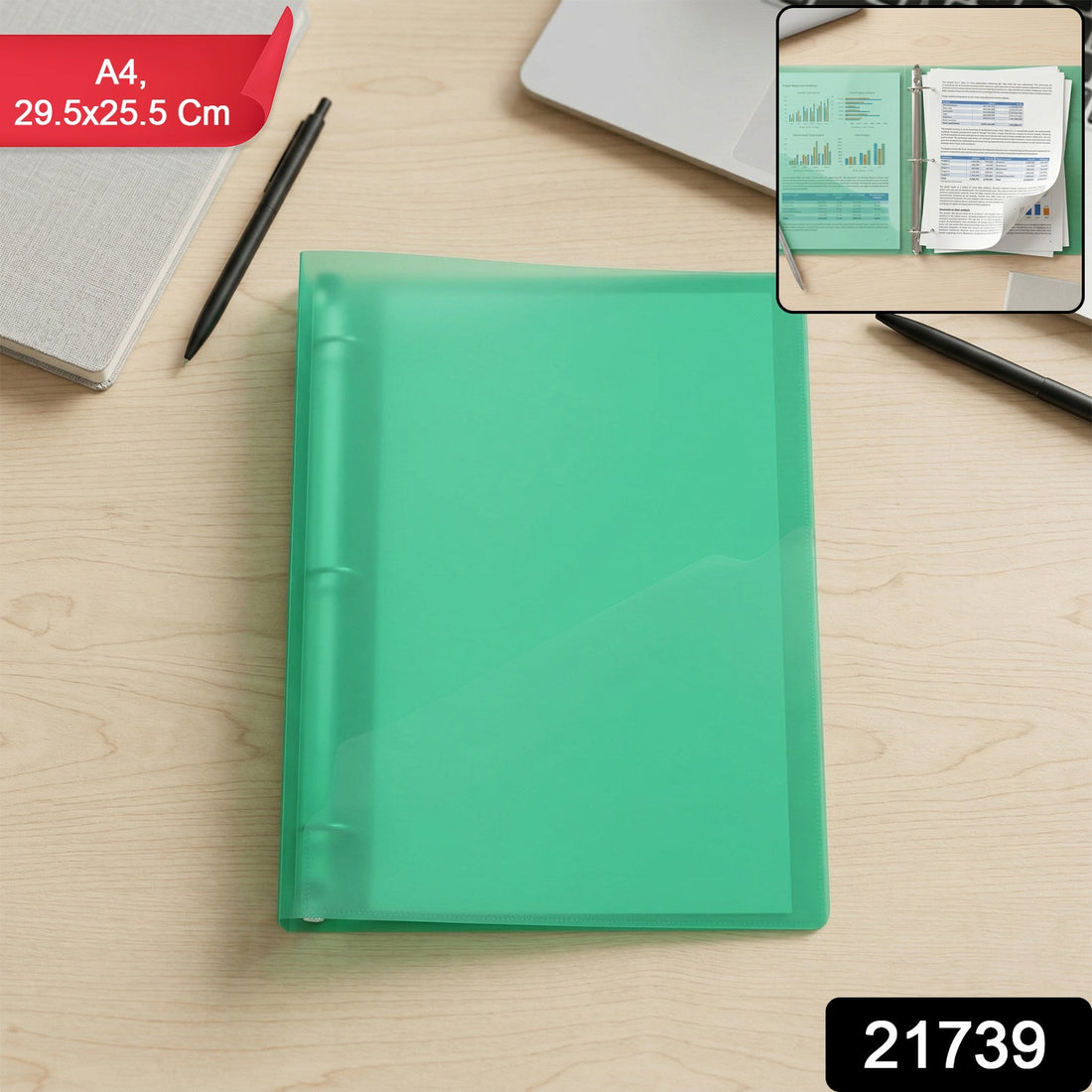 A4 transparent ring binder folder for document organization
