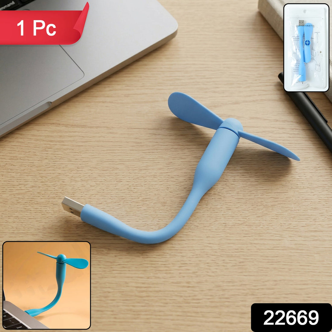 Flexible portable USB mini fan with adjustable neck for personal cooling