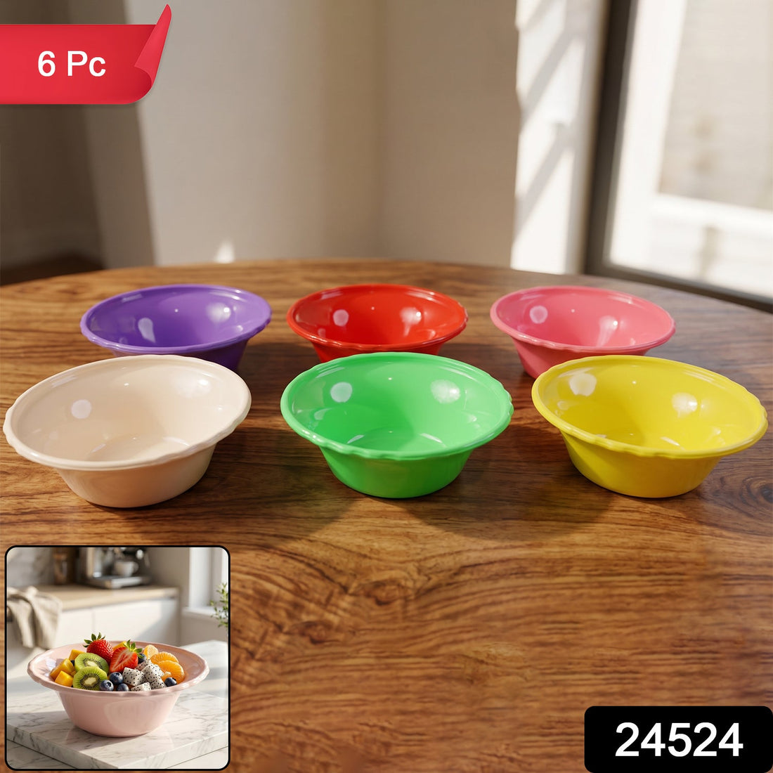 Plastic serving bowl set 6pc