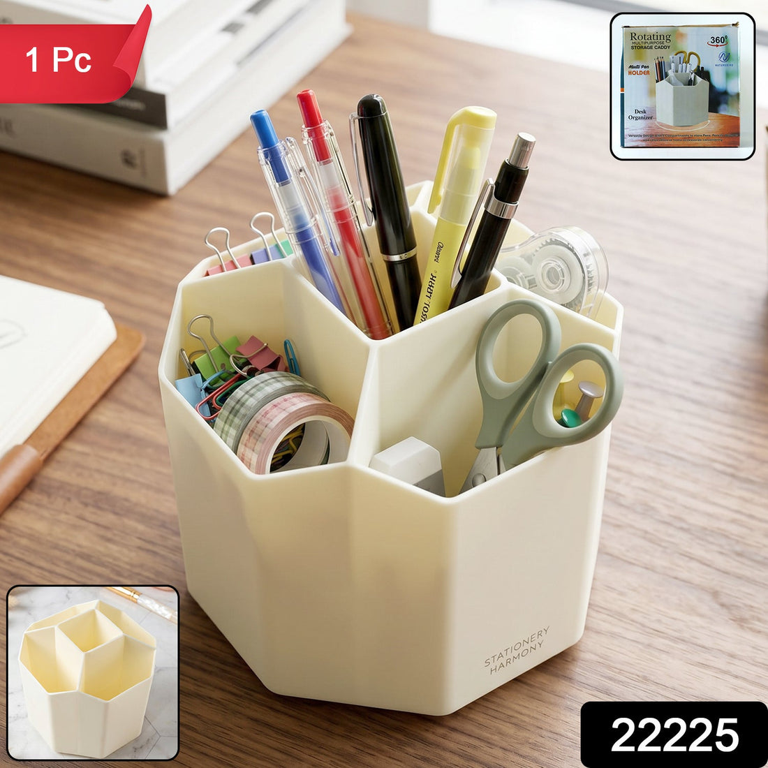 360 rotating desk organizer pen holder