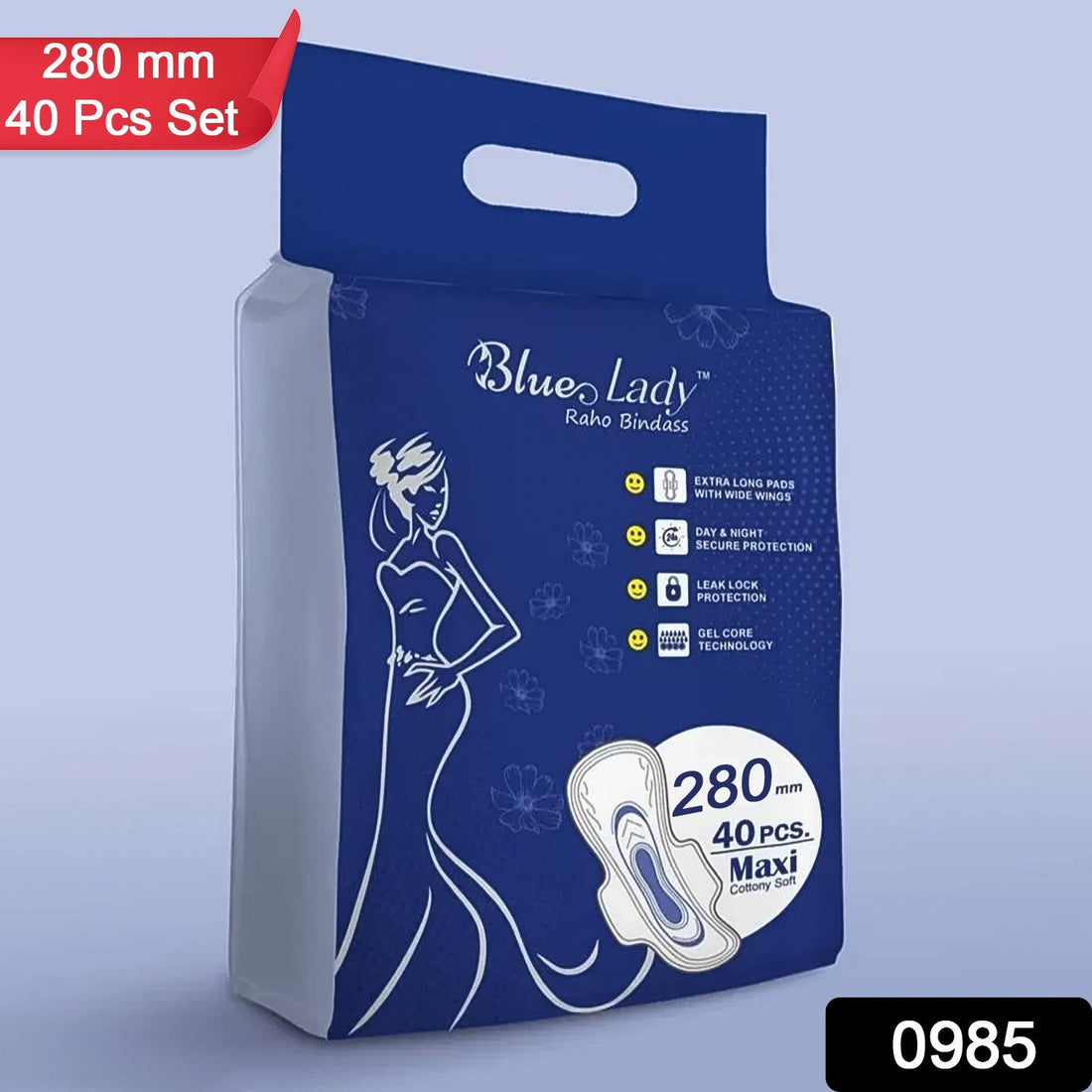 Beautiful Basics 280mm sanitary pads in a pack, showcasing the product packaging.