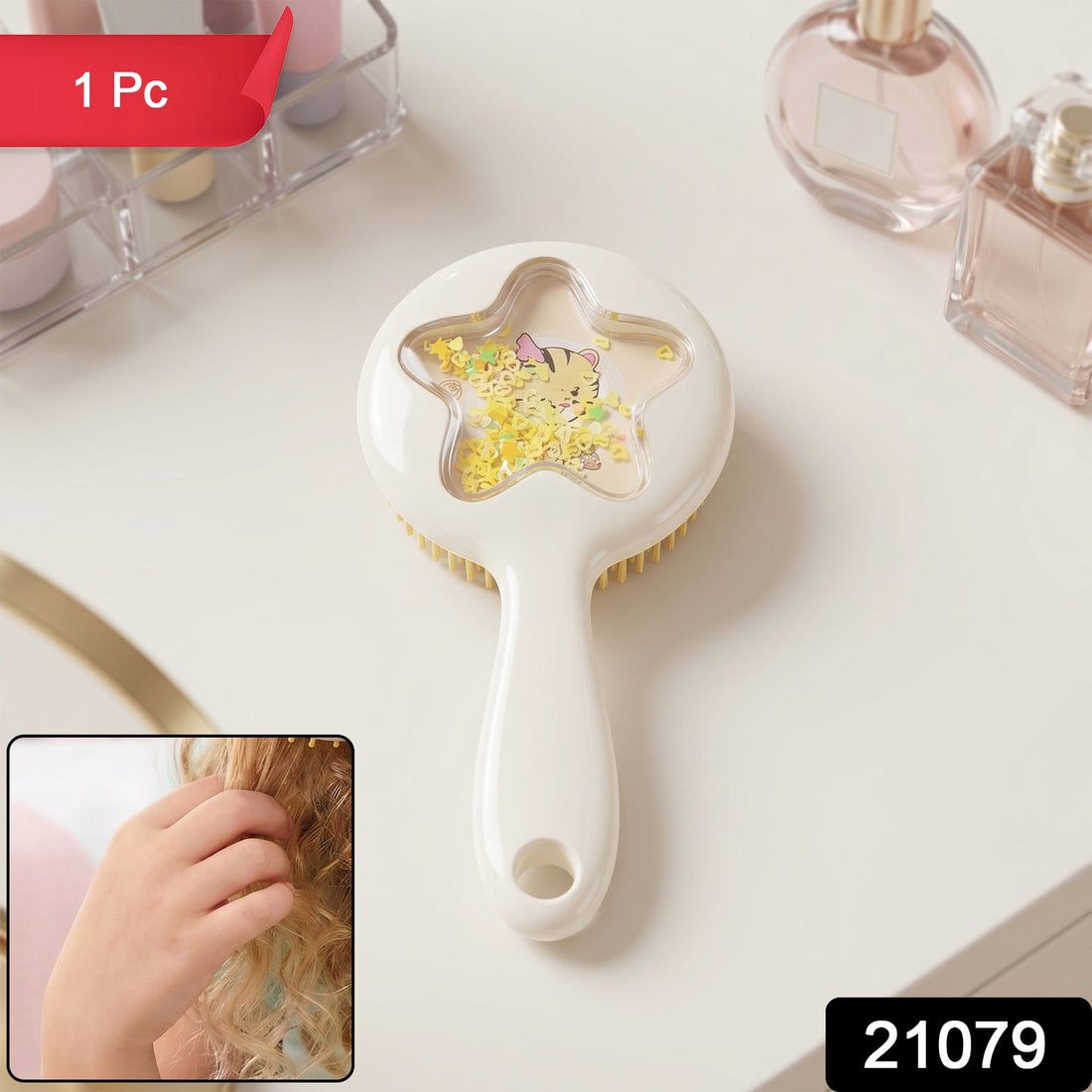 Kids hair comb with cute star design and soft bristles for gentle detangling