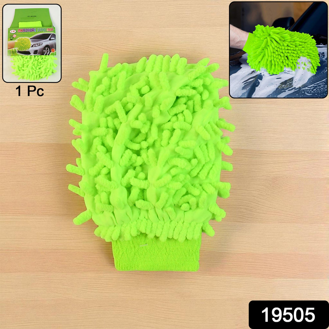 Microfiber car wash glove mitt for gentle cleaning