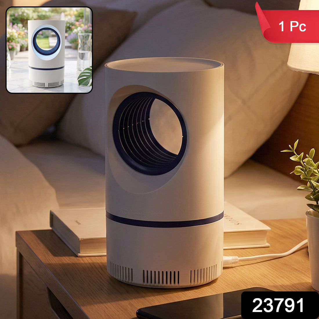 Electric USB mosquito killer lamp with powerful suction fan for indoor use.