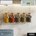 Kitchen spice organizer rack mounted on cabinet door