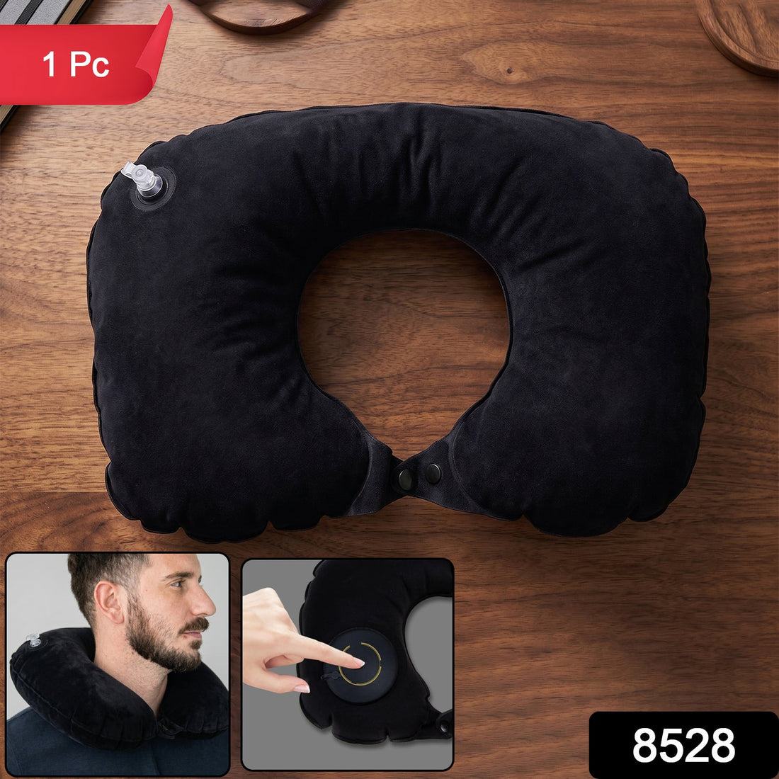 Inflatable soft travel neck pillow