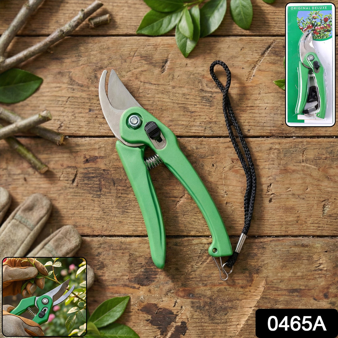 Cisora bypass garden shears with sharp stainless steel blades and black ergonomic handles.