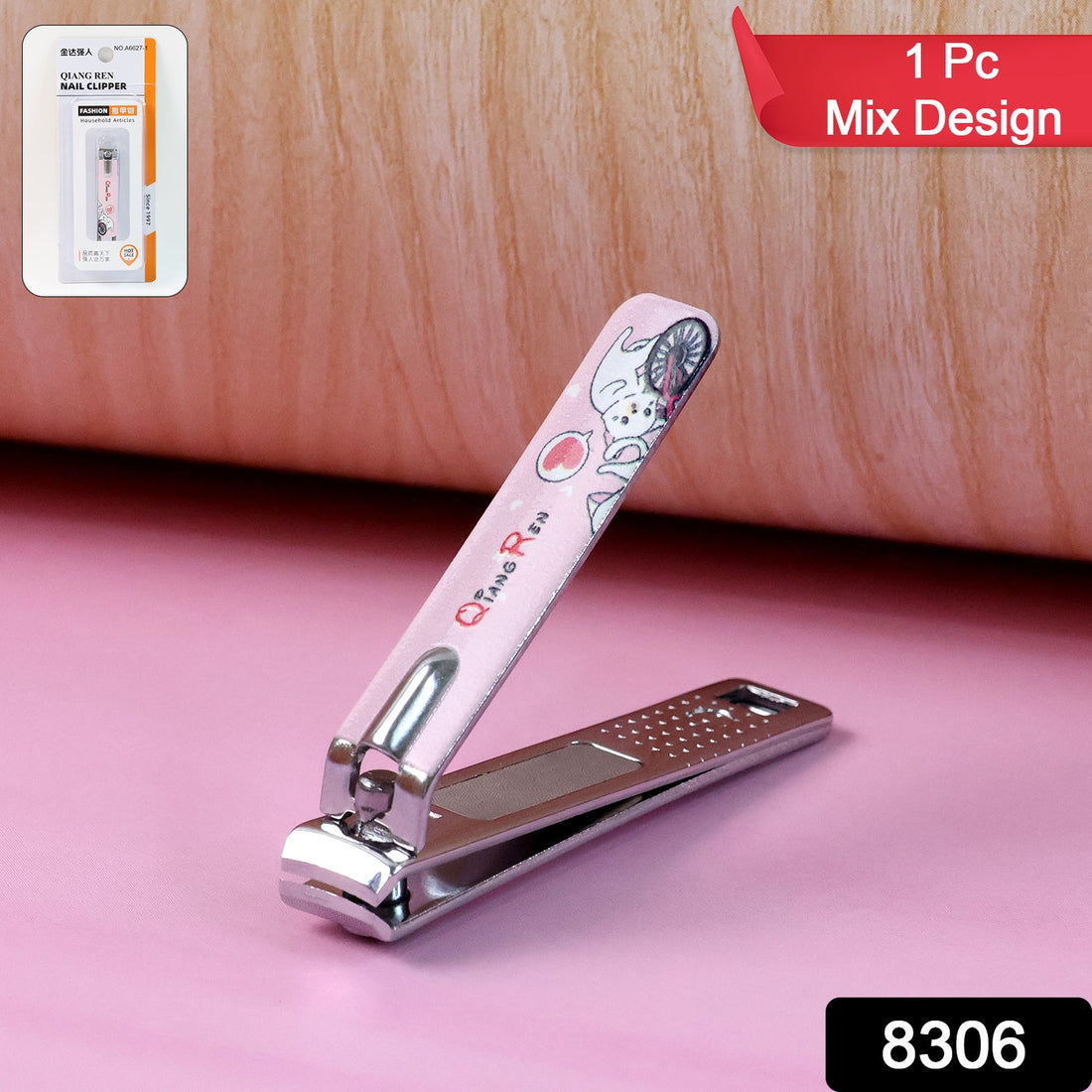 Stainless steel nail clipper with nail catcher and file