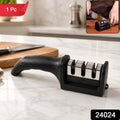 3 Stage Manual Knife Sharpener Tool for Steel and Ceramic Knives Kitchen (1 Pc) view 2