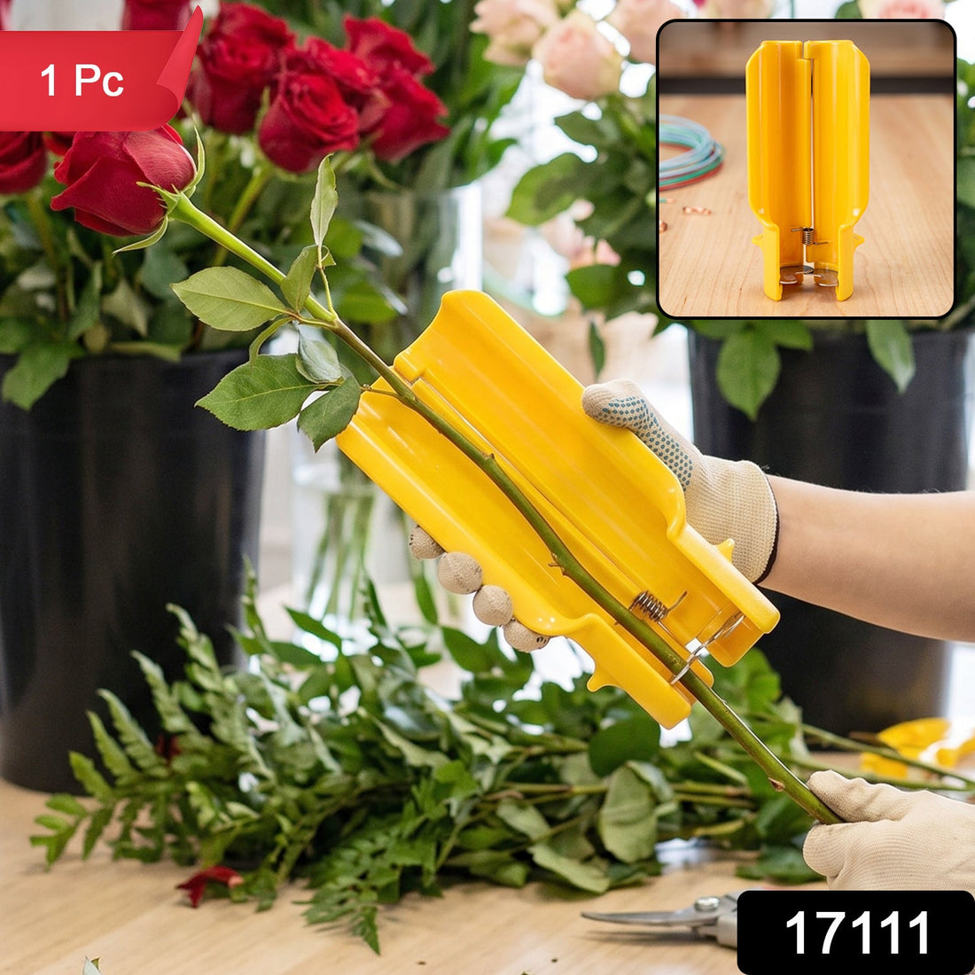 Rose thorn stripper tool, plastic flower stem leaf remover for florists (1 pc)