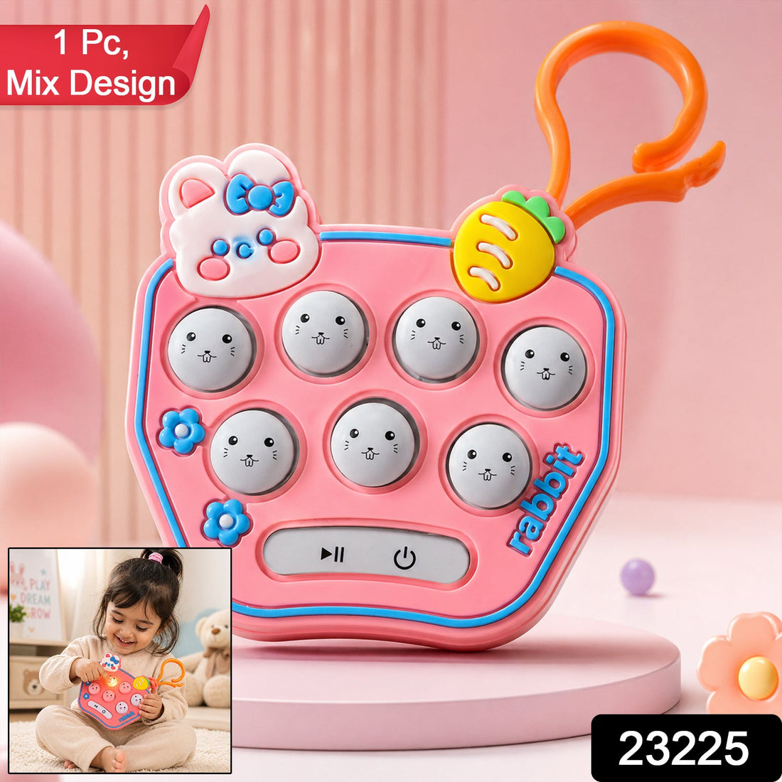Cute cartoon music push button keychain for kids