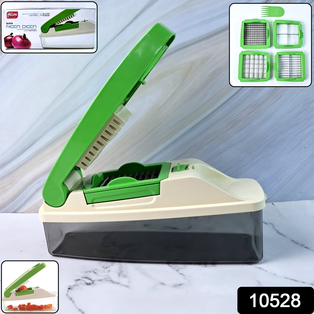 Multipurpose vegetable chopper with four interchangeable stainless steel blades